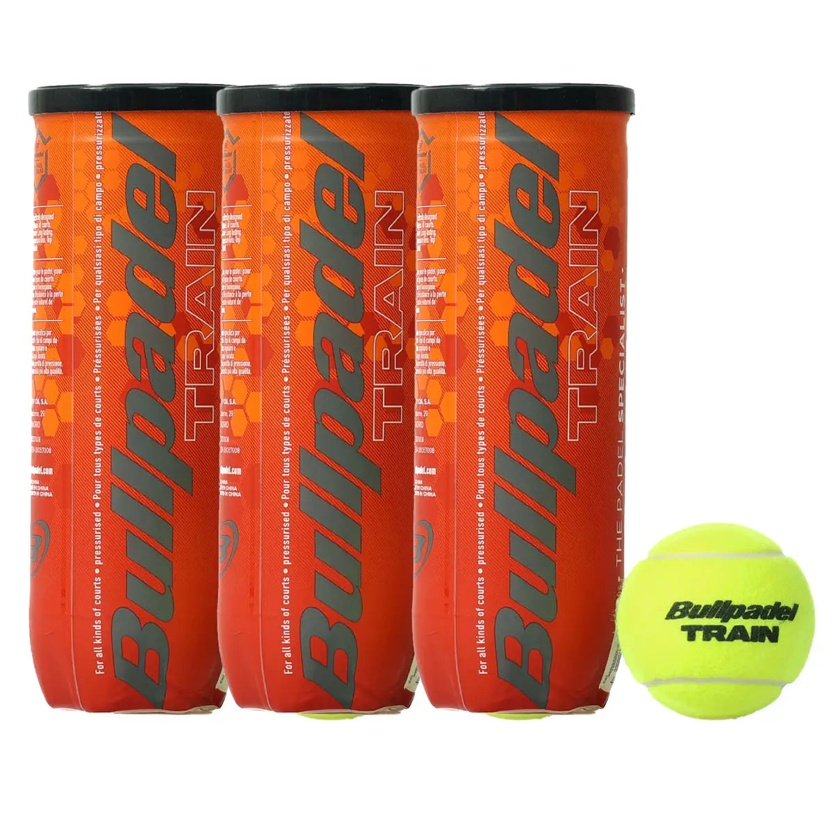 TRIPACK DE BOTES DE 3 BOLAS BULLPADEL TRAIN